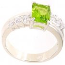18K Gold Plated .925 Sterling Silver Peridot CZ Ring