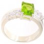 18K Gold Plated .925 Sterling Silver Peridot CZ Ring
