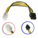 2Pack 8 Pin EPS Male to P4 ATX 4 Pin Female PSU Cable For Power Supply