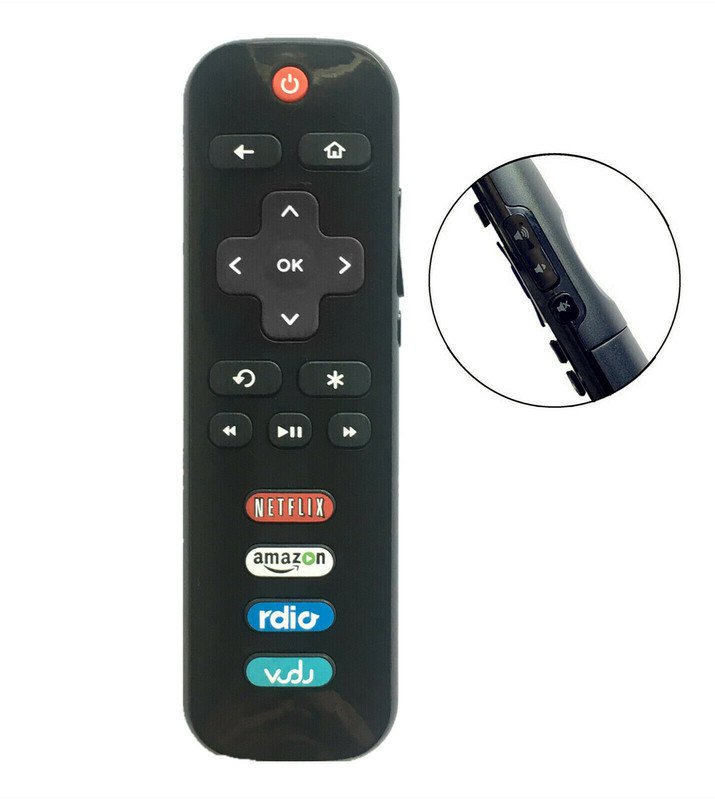 50FS3750 LED HDTV Remote Control for TCL ROKU TV with Rdio Vudu Netflix