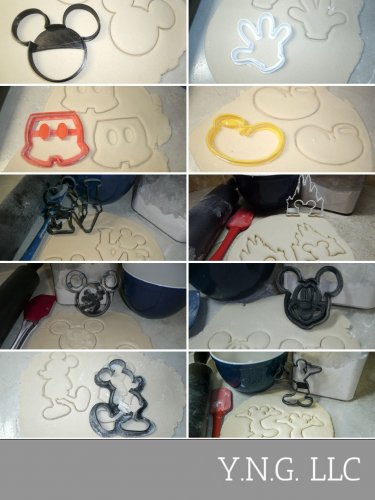 MICKEY MOUSE LOVER KIT CARTOON CHARACTER SET OF 10 COOKIE CUTTERS BAKING TOOL 3D USA PR1473