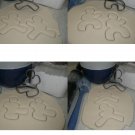 NINJA GINGERBREAD MEN OUTLINES FOUR POSES CHRISTMAS SET OF 4 PR1392