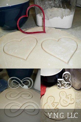 FOREVER LOVE HEART INFINITY AMPERSAND ENGAGEMENT COOKIE CUTTER USA PR1323