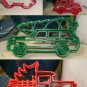 CHRISTMAS TREE HAULING TRANSPORT VEHICLES CAR VINTAGE COOKIE CUTTER USA PR1307