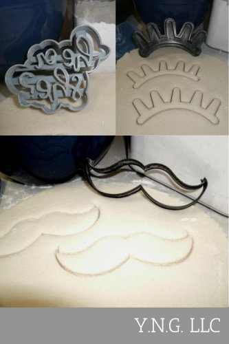 STACHES OR LASHES GENDER REVEAL HE OR SHE BOY GIRL COOKIE CUTTER USA PR1300