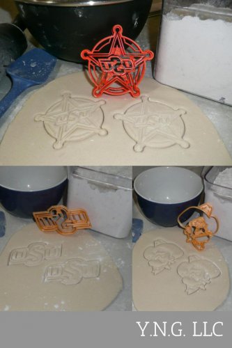 OKLAHOMA STATE UNIVERSITY OSU PISTOL PETE SHERIFF BADGE COOKIE CUTTER USA PR1254