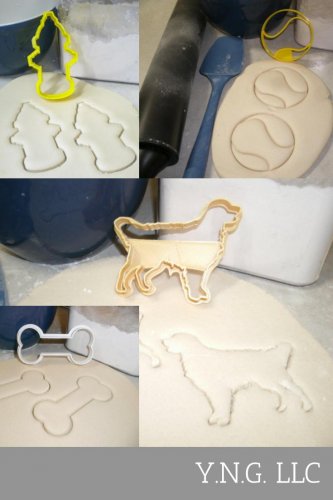 DOG PARK TENNIS BALL FETCH FIRE HYDRANT BONE TREAT TOY COOKIE CUTTER USA PR1241