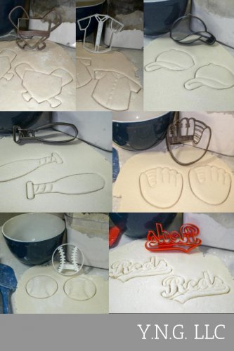 CINCINNATI REDS MLB TEAM LOGO BASEBALL MITT CAP BAT COOKIE CUTTER USA PR1235