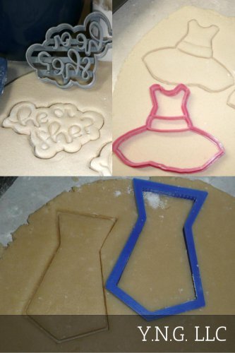 TIES OR TUTUS GENDER REVEAL HE OR SHE BOY GIRL BOWTIE TIE COOKIE CUTTER PR1208