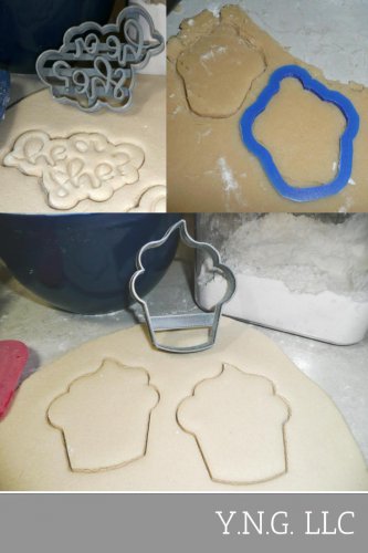 CUPCAKE OR STUD MUFFIN GENDER REVEAL HE OR SHE BOY GIRL CUP COOKIE CUTTER PR1204