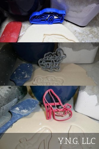 WHEELS OR HEELS GENDER REVEAL HE OR SHE BOY GIRL HIGH HEEL COOKIE CUTTER PR1193
