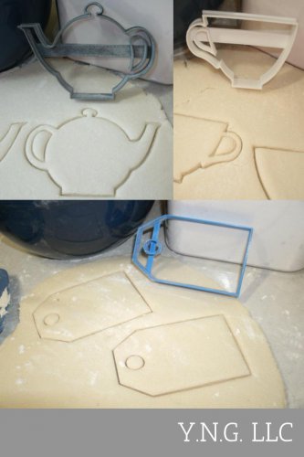 TEA TIME CUP POT HANGING NAME TAG AROMATIC BEVERAGE CURED COOKIE CUTTER PR1178