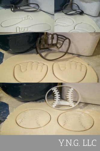 Baseball Softball Mitt Glove Hat MLB Sports Set Of 4 Cookie Cutters USA PR1164