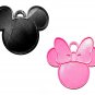 Mickey And Minnie Mouse Heads Ears Set Of 2 Ornaments Christmas Decor USA PR1120