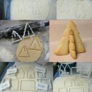 3D Gingerbread Village Christmas Holiday Set Of 4 Cookie Cutters USA PR1116