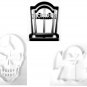 Graveyard RIP Tombstone Ghost Skull Halloween Set Of 3 Cookie Cutters USA PR1095