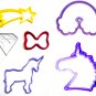 Unicorn Magic Rainbow Diamond Shooting Star Set Of 6 Cookie Cutters USA PR1086