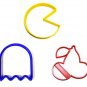 Pac-Man Pacman Video Arcade Game Ghost Cherry Set Of 3 Cookie Cutters USA PR1074