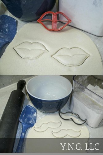 Mr And Mrs Lips Mustache Bridal Shower Set Of 2 Cookie Cutters USA PR1063