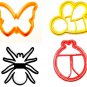 Insects Bugs Ladybug Bee Butterfly Spider Set Of 4 Cookie Cutters USA PR1061