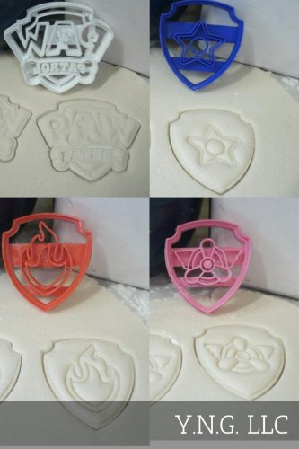 Paw Patrol Logo Badges Shields Tags Set Of 4 Cookie Cutters USA PR1047