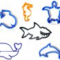 Aquarium Ocean Creatures Fish Sea Horse Shark Set Of 6 Cookie Cutters USA PR1036