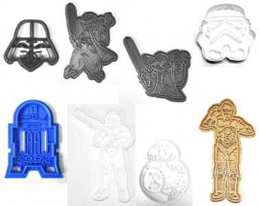 Star Wars Movie Characters R2D2 C3PO Yoda Set Of 8 Cookie Cutters USA PR1023