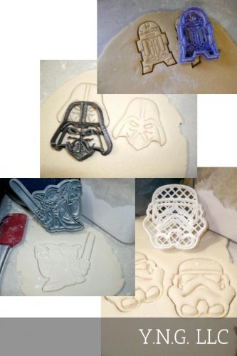 Star Wars Movie Characters Yoda Vader R2D2 Set of 4 Cookie Cutters USA PR1022
