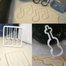 Classical Music Piano Keys Violin Eighth Note Set Of 3 Cookie Cutters USA PR1010