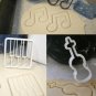 Classical Music Piano Keys Violin Eighth Note Set Of 3 Cookie Cutters USA PR1010