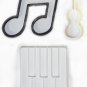 Classical Music Piano Keys Violin Eighth Note Set Of 3 Cookie Cutters USA PR1010