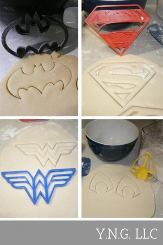 Justice League Superheroes Logos DC Comics Set Of 4 Cookie Cutters USA PR1000
