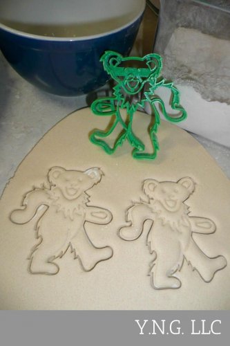 Jerry Garcia Dancing Teddy Bear 1960s Rock Music Cookie Cutter USA PR3029