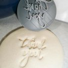 Thank You Text Words Fun Script Font Cookie Stamp Embosser USA PR2822