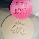 Its A Girl Text Words Baby Shower Gender Reveal Cookie Stamp Embosser USA PR2824