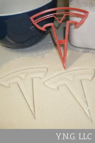 TESLA LOGO ELECTRIC VEHICLE CAR COOKIE CUTTER FONDANT BAKING TOOL USA PR483