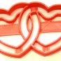 LINKED HEARTS HEART 2 TWO DUAL DOUBLE COUPLE SWEETHEART COOKIE CUTTER USA PR2589