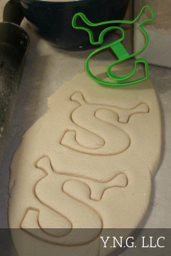 SHREK S LOGO HEAD HORNS GREEN OGRE MONSTER CREATURE COOKIE CUTTER USA PR2528