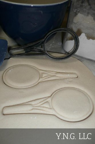 TENNIS RACKET SPORT ATHLETIC BALL MATCH POINT SERVE COOKIE CUTTER USA PR2499