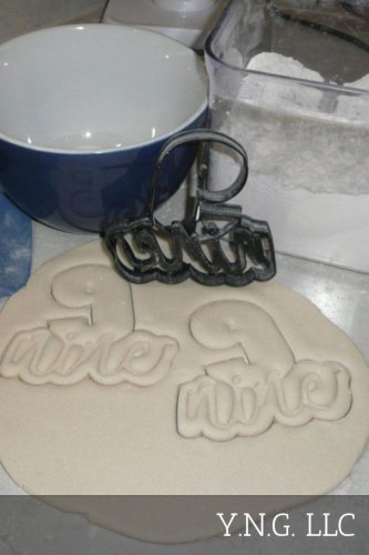 NUMBER NINE 9 WITH WORD LETTERED BIRTHDAY ANNIVERSARY COOKIE CUTTER USA PR2410