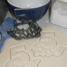 NUMBER FIVE 5 WITH WORD LETTERED BIRTHDAY ANNIVERSARY COOKIE CUTTER USA PR2406