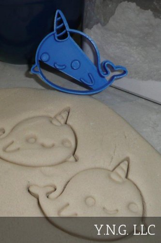 NARWHAL NARWHALE WHALE WITH OVERGROWN TOOTH SEA UNICORN COOKIE CUTTER USA PR2425