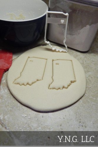 RENSSELAER INDIANA STATE OUTLINE SHAPE MAP MIDWEST COOKIE CUTTER USA PR2315