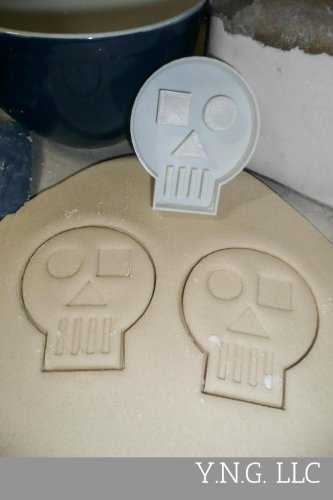 Skull With Detail Square And Round Eyes Triangle Nose Cookie Cutter USA PR2140