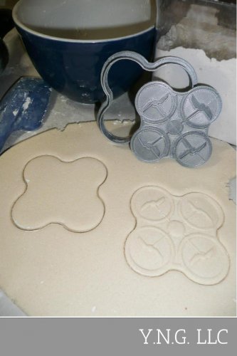 Drone Outline With Detail Stamp Aircraft Two Piece Cookie Cutter USA PR2039