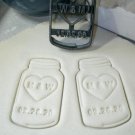 MASON JAR PERSONALIZED WITH HEART INITIALS DATE WEDDING COOKIE CUTTER USA PR2017