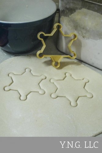 SHERIFF BADGE 6 POINT STAR FIRST RESPONDER WILD WEST COOKIE CUTTER USA PR892