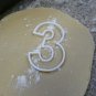3 NUMBER THREE COOKIE CUTTER FONDANT SPECIAL OCCASION 3D PRINTED USA PR108-3