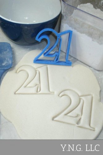 NUMBER 21 TWENTY-ONE BIRTHDAY ANNIVERSARY CELEBRATION COOKIE CUTTER PR108-21