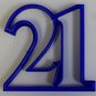 NUMBER 21 TWENTY-ONE BIRTHDAY ANNIVERSARY CELEBRATION COOKIE CUTTER PR108-21